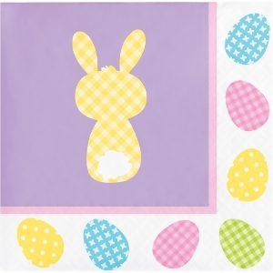 Pack of 192 Purple and Yellow Cottontails Designed Square Beverage Napkin 5 - All