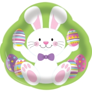 Pack of 12 Light Green and White Easter Bunny Printed Plastic Tray 14 - All