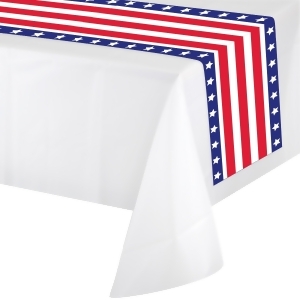 Pack of 12 White and Red Patriotic Party Banquet Table Runners 14 x 84 - All