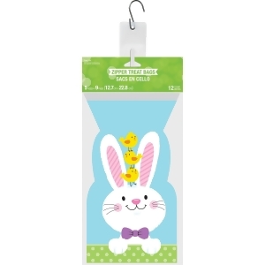 Pack of 120 Blue and White Easter Decor Printed Cello Bag with Twist Ties 12.25 - All