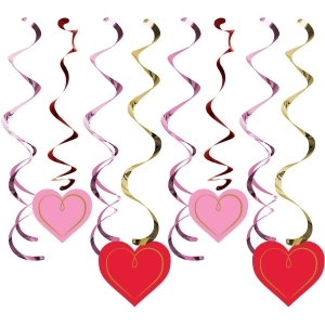 Pack of 96 Pink and Red Valentines Decor Printed Hanging party Split Dizzy Danglers 10.25 - All