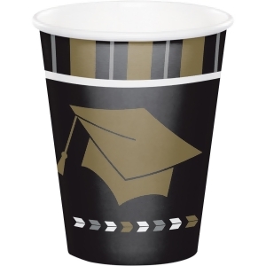 Pack of 96 Black and Brown Glitzy Grad Printed Cylindrical Cup 5.625 - All