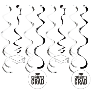 Pack of 96 White Grad Printed Hanging party Dizzy Danglers 10.25 - All