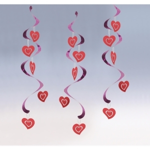 Pack of 60 Purple and Red Valentines Decor Printed Hanging party Dizzy Danglers 10.25 - All