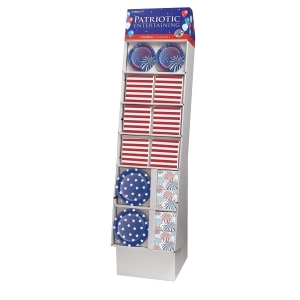Pack of 140 White and Blue American Patriot Pattern Printed Floor Display 58 - All