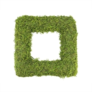 14 Green Reindeer Moss Square Artificial Spring Floral Wreath - All