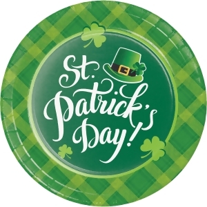 Pack of 96 Dark Green and Light Green St. Patrick's Day Printed Rounded Plate 8.875 - All
