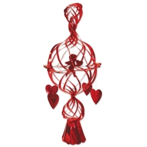 Club Pack of 12 Red Valentine's Day Metallic Cupid and Hearts Hanging Decorations 29 - All