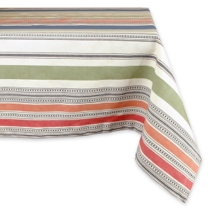 104 Horizontal Striped Warm Colored Summer Tablecloth - All