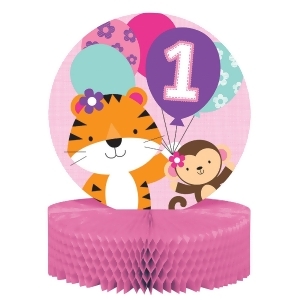 Pack of 6 Pink and Purple 1st Birthday Party Centerpiece - All