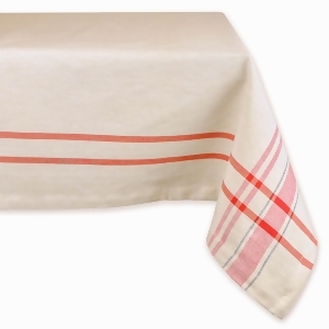 120 Rectangular French Red Striped Tablecloth - All