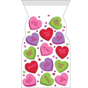Club of 144 Red and Green Valentines Decor Printed Cello Bag with Zipper 13 - All
