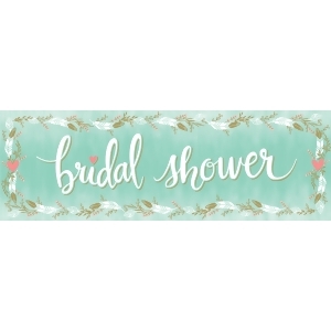 Set of 6 Decorative Blue Bridal Shower Giant Banner with Feather Surround 20 x 60 - All