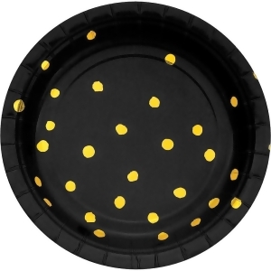 Pack of 192 Black Velvet and Yellow Foil Stamped Luncheon Plates 6.875 - All