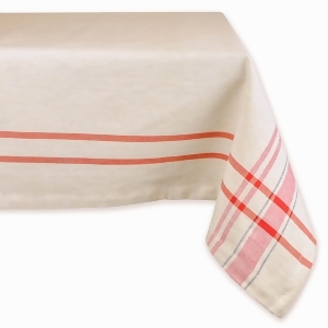 104 Rectangular French Red Striped Tablecloth - All
