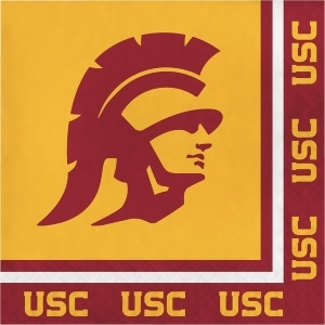 Pack of 240 Brown and Yellow Univ of Southern California Themed Luncheon Napkin 6.5 - All