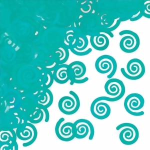 Club Pack of 12 Teal Lagoon Confetti Swirls Hanging Party Decorations 4 - All