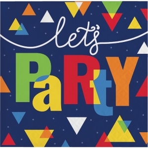 Club Pack of 192 Multi Colored Let's Party Disposable Beverage Napkins 5 - All