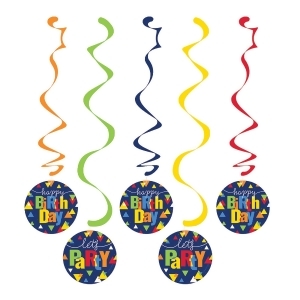 Club Pack of 30 Multicolored Dizzy Dangler Hanging Party Decorations 39 - All