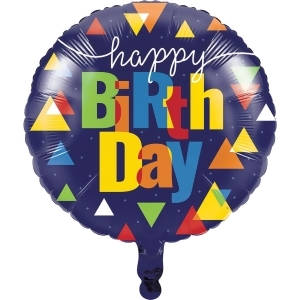 Pack of 10 Multicolored Happy Birthday Foil Party Balloons - All