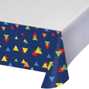 Pack of 6 Multi Colored Geo Pop Plastic Disposable Rectangle Table Covers 102 - All