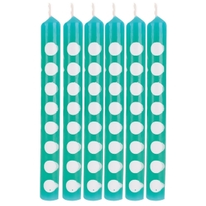 Club Pack of 72 Teal Lagoon and White Polka Dot Birthday Party Candles 2.25 - All