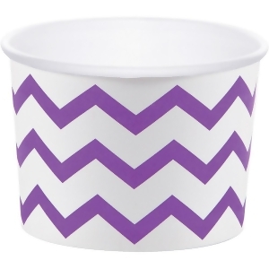 Club Pack of 72 Fresh Purple and White Chevron Stripe Paper Party Treat Cups 3.5 - All