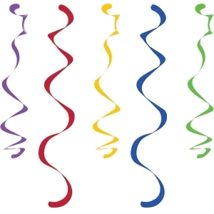 Pack of 60 Multi color Swirl Themed Dizzy Dangles For Party Decorations 8.25 - All