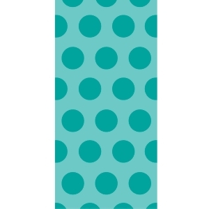 Club Pack of 240 Teal Lagoon Two-Tone Polka Dot Designed Cello Bag 4 - All
