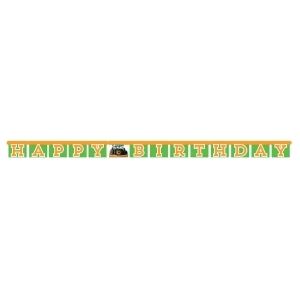 Club Pack of 12 Green and Orange Tractor Happy Birthday Jointed Banners 5.5 - All