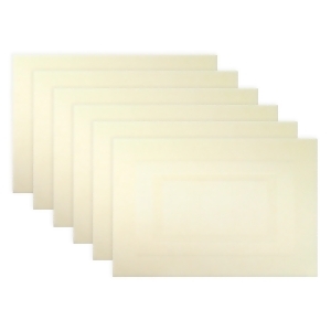 Set of 6 Off-White Natural Double Frame Textures Place Mat 19 - All