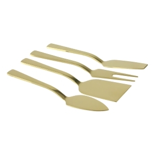 Set of 4 Metallic Gold Stainless Steel Modern Style Cheese Knives 5.25 - All