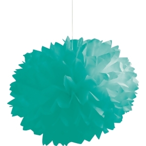 Club Pack of 36 Teal Lagoon Fluffy Hanging Tissue Ball Party Decorations 16 - All