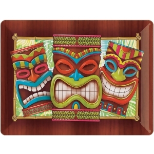 Green and Brown Decorative Luau Party Tiki Time Designed Printed Tray 14 - All