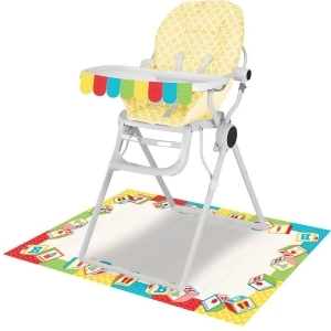 Pack of 6 Yellow and White Abc Birthday High Chair for Kits 13.3 - All