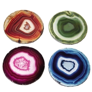 Pack of 12 Contemporary Multi-Colored Faux Agate Slate Drink Coasters 4 - All