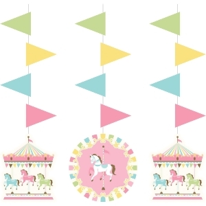 Club Pack of 36 Multicolored Carousel Horse Cutout Hanging Decoration 8.25 - All