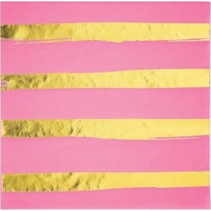 Pack of 192 Candy Pink and Shining Gold Foil Stamped 3-Ply Luncheon Napkins 5 - All