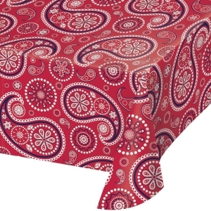 Club Pack of 6 Red and Black Paisley Print Decorative Dining Table Cover 108 - All