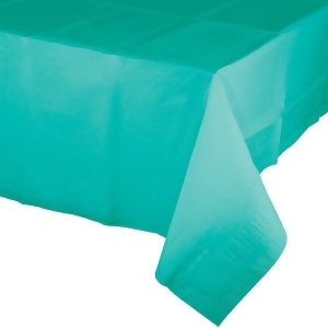 Club Pack of 12 Decorative Disposable Teal Lagoon Tablecloth 9' - All