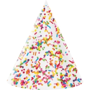 Club Pack of 48 Multicolored Sprinkle Fever Party Foil Cone Adult Hats 7 - All