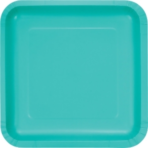 Club Pack of 180 Teal Square Disposable Plastic Party Banquet Dinner Plates 9 - All