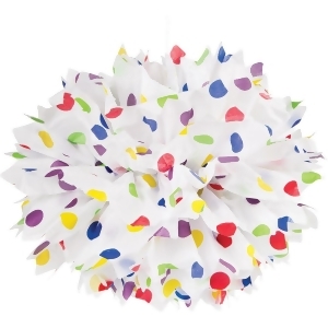 Club Pack of 36 Multi color Polka Dot Printed Fluffy Tissue Balls 9 - All