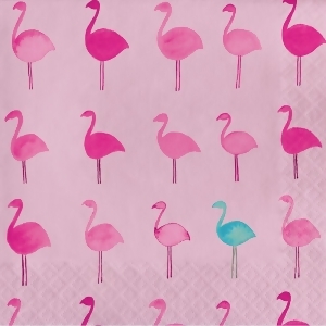 Pack of 192 Pink and Blue Tropical Flamingo 3-Ply Luncheon Napkins 6.5 - All