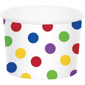 Club Pack of 72 Multicolor Polka Dot Printed Decorative Cup Treat 8.5 - All