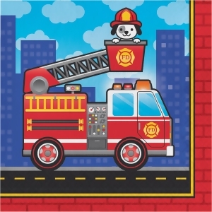 Pack of 192 Multicolored Flaming Fire truck Disposable Luncheon Napkins 6.5 - All