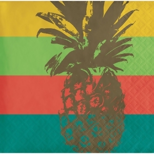 Pack of 288 Red Green and Yellow Havana Pineapple 3-Ply Beverage Napkins 5 - All