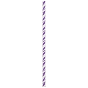 Club Pack of 144 Classic Purple and White Stripe Paper Straws 8.75 - All