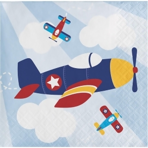 Pack of 192 Multicolored Lil' Flyer Airplane Disposable Party Beverage Napkins 5 - All