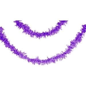 Club Pack of 12 Classic Purple Fringed Party Tissue Garland Decorations 25' - All